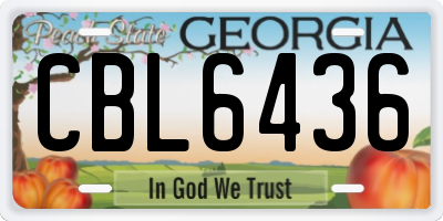 GA license plate CBL6436