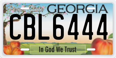 GA license plate CBL6444