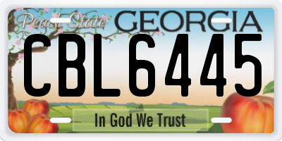 GA license plate CBL6445