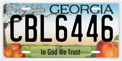 GA license plate CBL6446