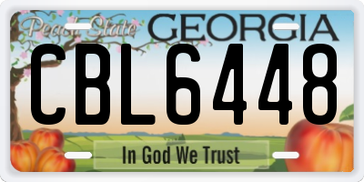 GA license plate CBL6448