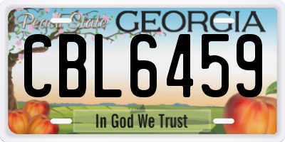 GA license plate CBL6459