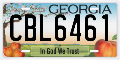 GA license plate CBL6461