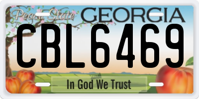 GA license plate CBL6469