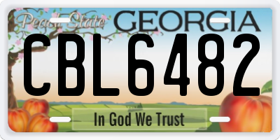 GA license plate CBL6482