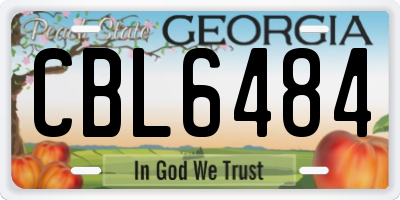 GA license plate CBL6484