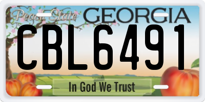 GA license plate CBL6491