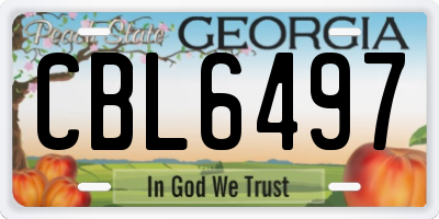 GA license plate CBL6497