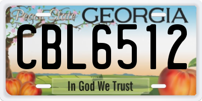 GA license plate CBL6512