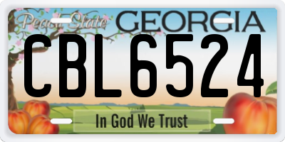 GA license plate CBL6524