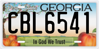 GA license plate CBL6541