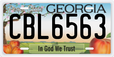 GA license plate CBL6563
