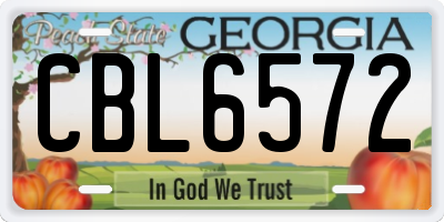 GA license plate CBL6572