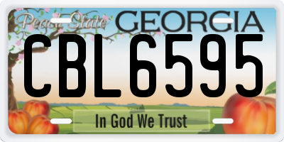 GA license plate CBL6595