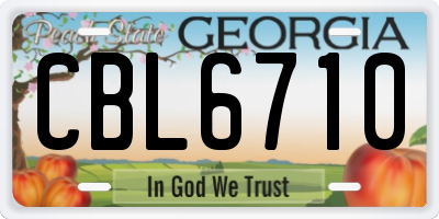 GA license plate CBL6710