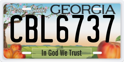 GA license plate CBL6737