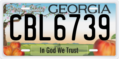 GA license plate CBL6739