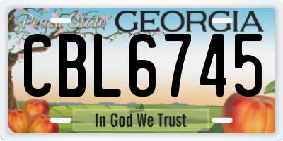 GA license plate CBL6745