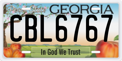 GA license plate CBL6767