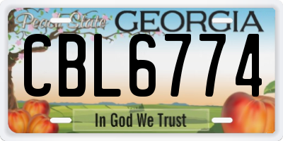 GA license plate CBL6774