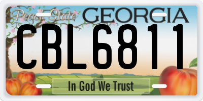 GA license plate CBL6811