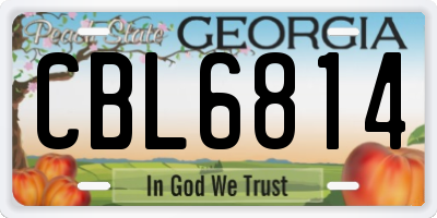 GA license plate CBL6814