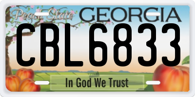 GA license plate CBL6833