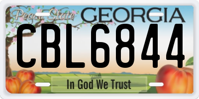 GA license plate CBL6844