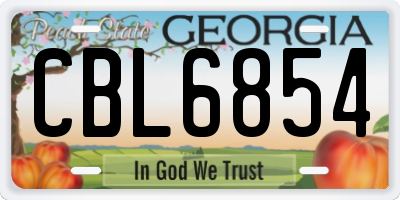 GA license plate CBL6854