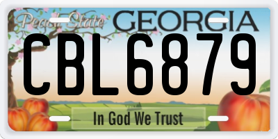 GA license plate CBL6879