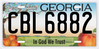 GA license plate CBL6882