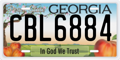 GA license plate CBL6884