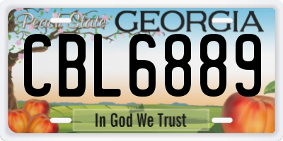 GA license plate CBL6889
