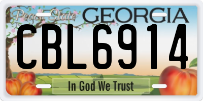 GA license plate CBL6914