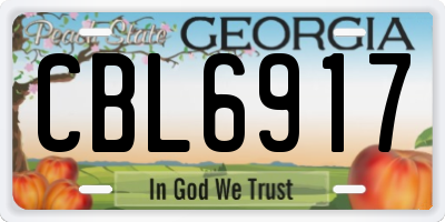 GA license plate CBL6917