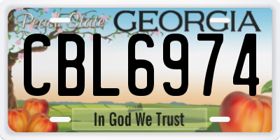 GA license plate CBL6974