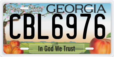 GA license plate CBL6976