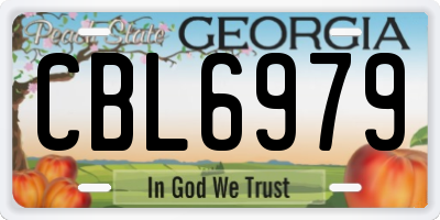 GA license plate CBL6979