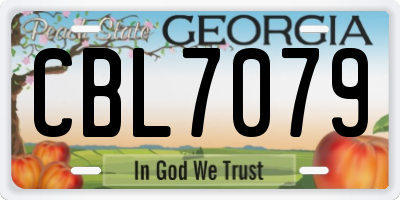 GA license plate CBL7079