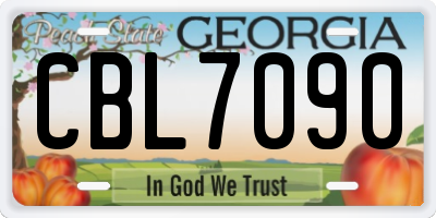 GA license plate CBL7090