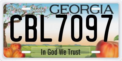 GA license plate CBL7097