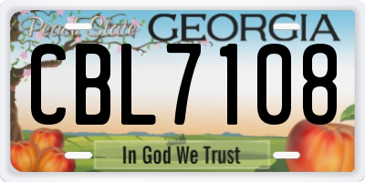 GA license plate CBL7108