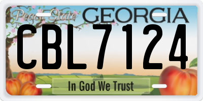 GA license plate CBL7124