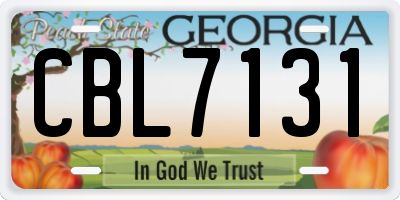 GA license plate CBL7131