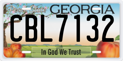 GA license plate CBL7132
