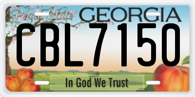 GA license plate CBL7150