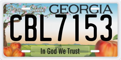 GA license plate CBL7153
