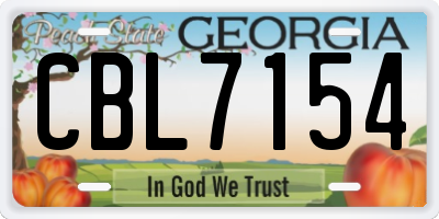 GA license plate CBL7154
