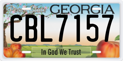 GA license plate CBL7157