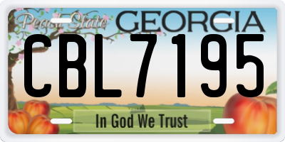 GA license plate CBL7195